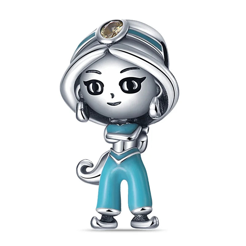 925 Sterling Silver Disney Princess Series Charms | Fit Original 3mm Bracelet Necklace Women DIY Jewelry Gifts