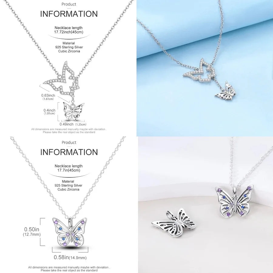 Heart to Heart Necklace 925 Sterling Silver Love Pendant Chain for Women – Wedding & Engagement Fine Jewelry