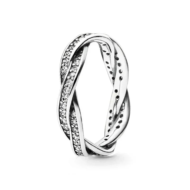 925 Sterling Silver Dazzling Crown Hearts Ring | Classic Luxury Women’s Charm Ring – Exquisite Jewelry Gift