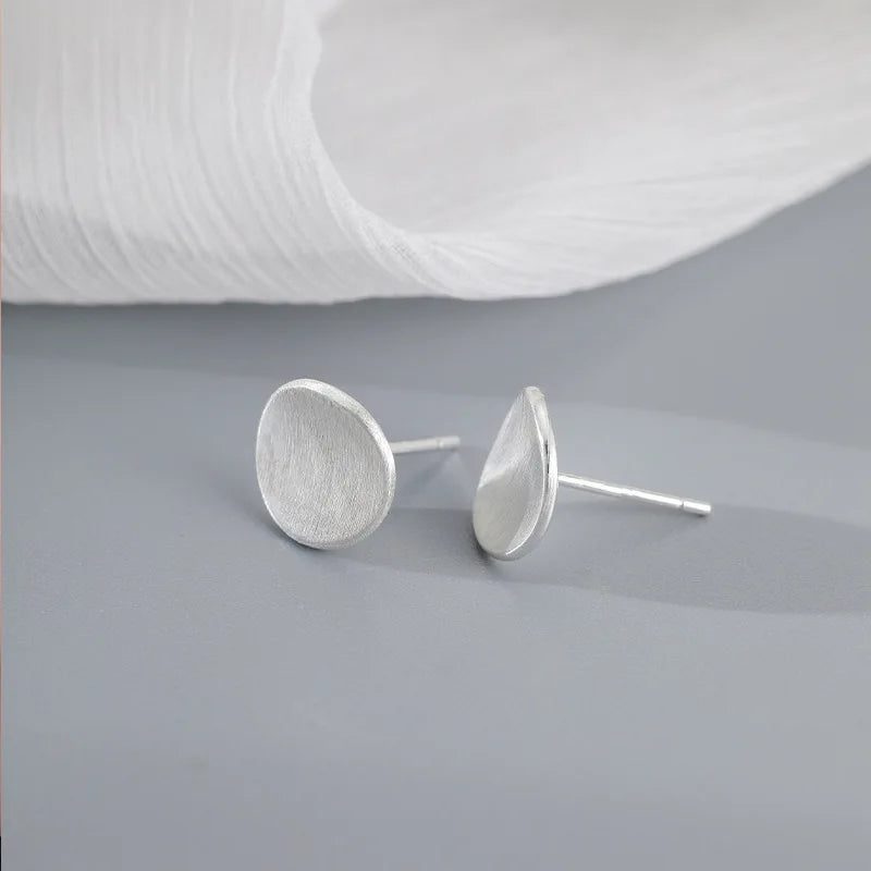 New 925 Sterling Silver Hoop Earrings – Matte Circle Geometric Punk Clip Earrings for Women & Girls