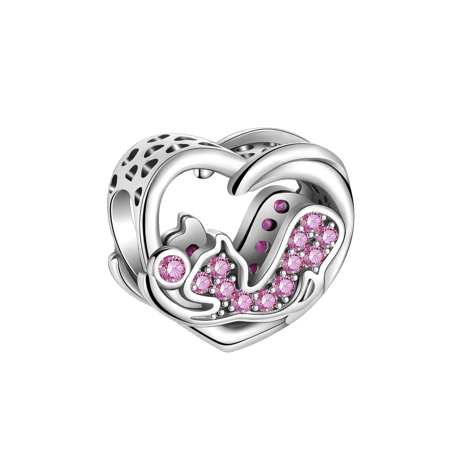 925 Sterling Silver Golden Heart Lock & Birthday Candle Charm | Fit Original Pandora Bracelet DIY Jewelry