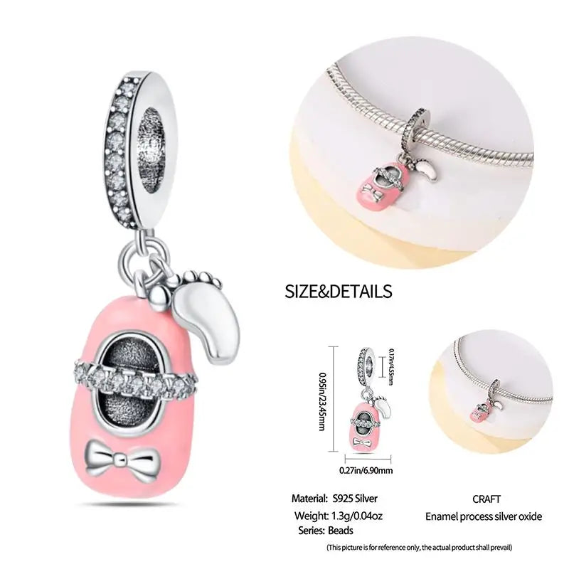 925 Sterling Silver Flying Bird & Butterfly Safety Chain Charm Beads for Original 3mm Bracelet – DIY Jewelry Gift