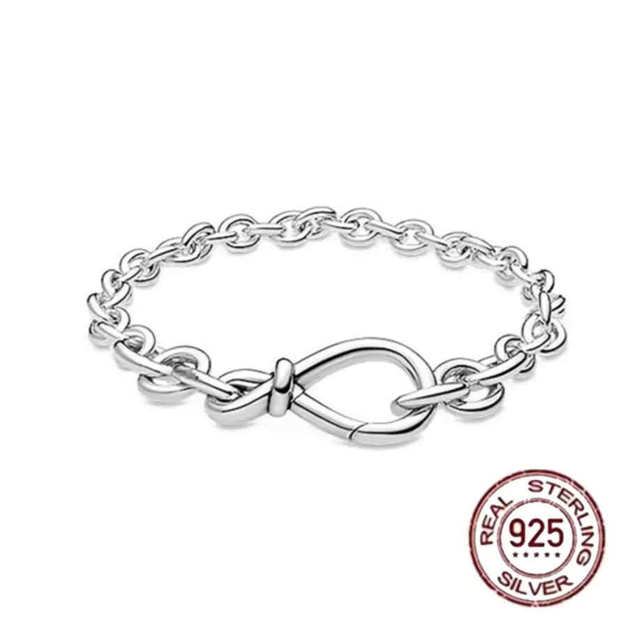 100% 925 Sterling Silver Heart Crown Snake Chain Bracelet | Women’s Fashion DIY Charm Bracelet – Original Fit