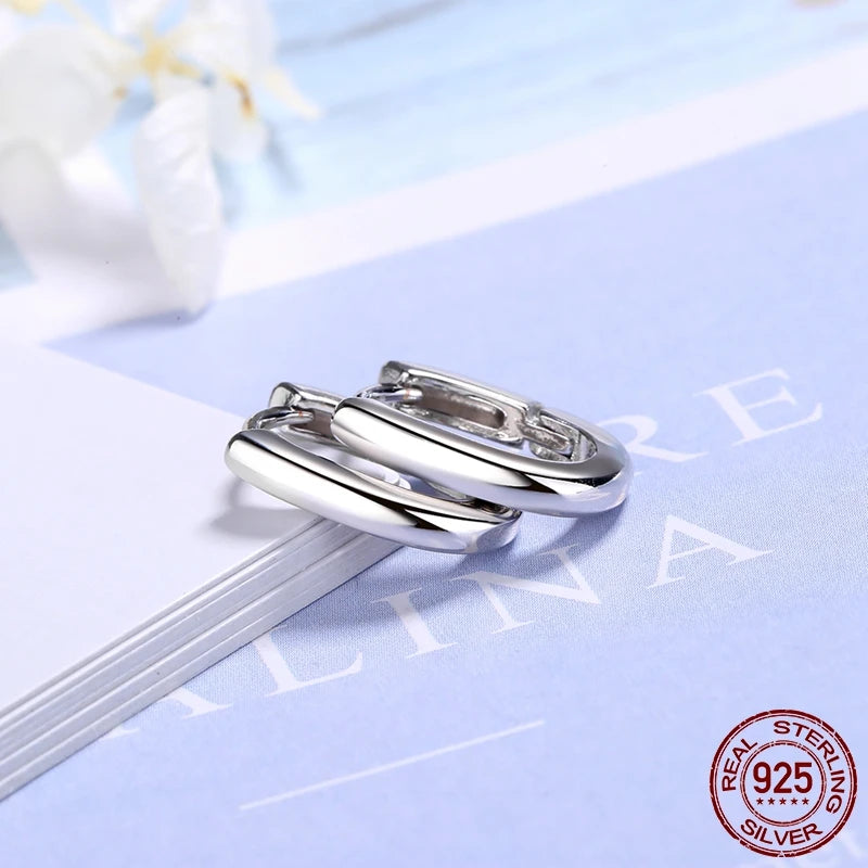 925 Sterling Silver Clear CZ Heart Geometric Hoop Earrings – Women’s Wedding & Engagement Fine Jewelry Gift