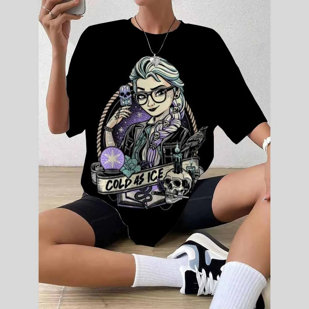 Y2K Disney Princess Graphic T-Shirt | Cute Harajuku Hip Hop 90s Style Women’s Streetwear Tee