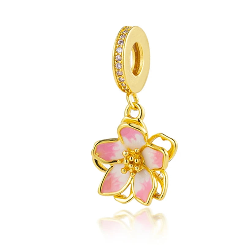 Hot Sale Gold Plated Heart & Chinese Dragon Charm Beads | Fashion Jewelry for Original Silver Bracelets