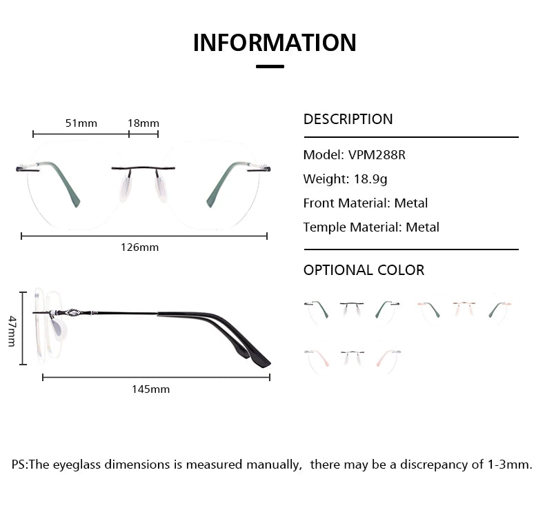 Hexagon Rimless Glasses Women & Men | Lightweight Geometric Optical Eyewear