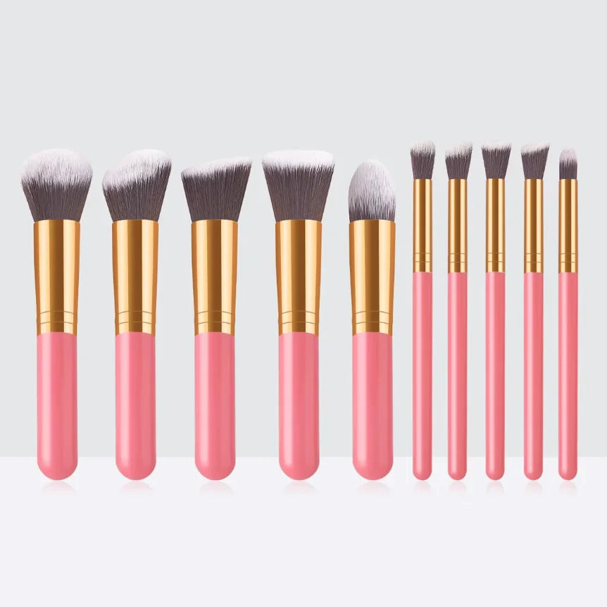 10 Pcs Professional Mini Makeup Brushes Set for Women Beauty Cosmetics Tools Foundation Power Blush Eyeshadow Lip Make Up Brush