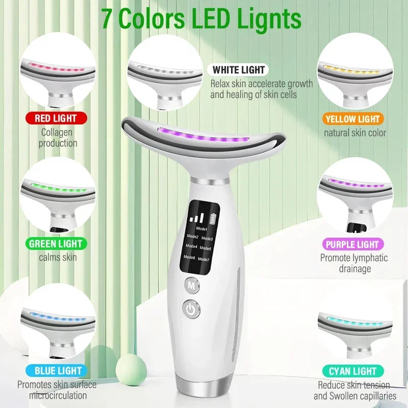 EMS Neck & Face Lifter – LED Photon Therapy Massager for Skin Tightening & Double Chin Removal