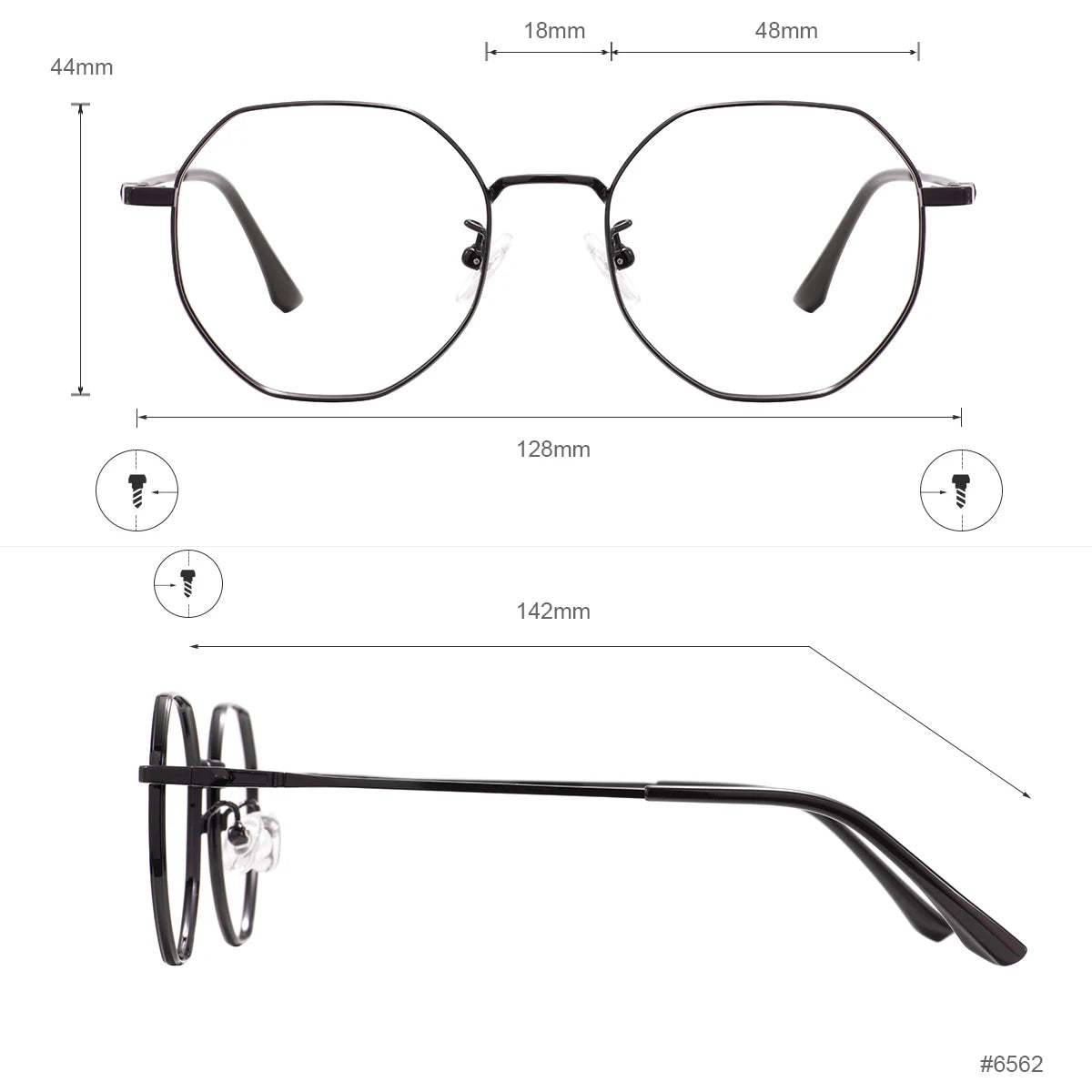 Geometric Colorful Round Glasses – Unisex Metal Full Rim Stylish Eyewear for Prescription Lenses