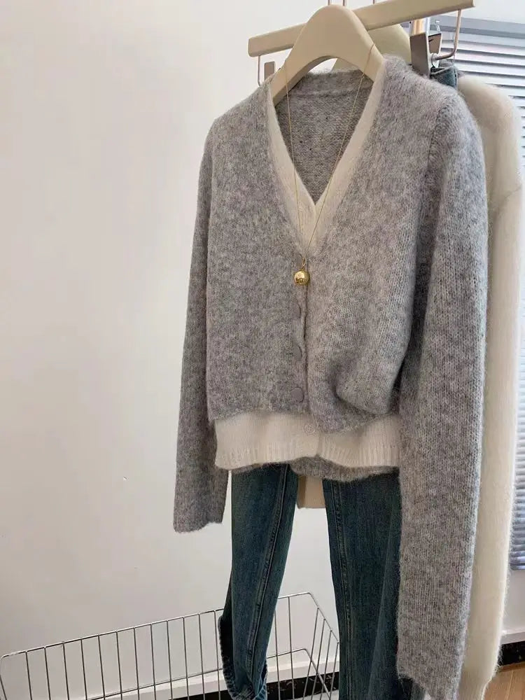 🍂 Cozy Knitted Long Sleeve Sweater 👚 Women's Fashion Layering Top 🌸 Korean Style Early Autumn Wear