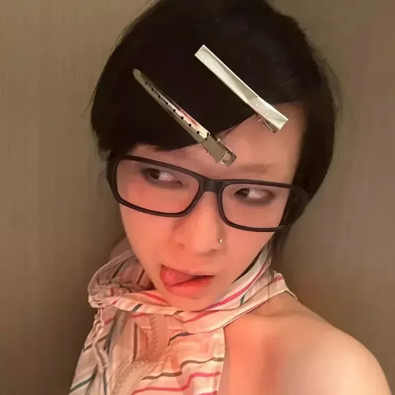 Japanese Korean Small Square Frame Glasses for Women – Retro Harajuku Clear Reading & Blue Light Blocking Eyewear