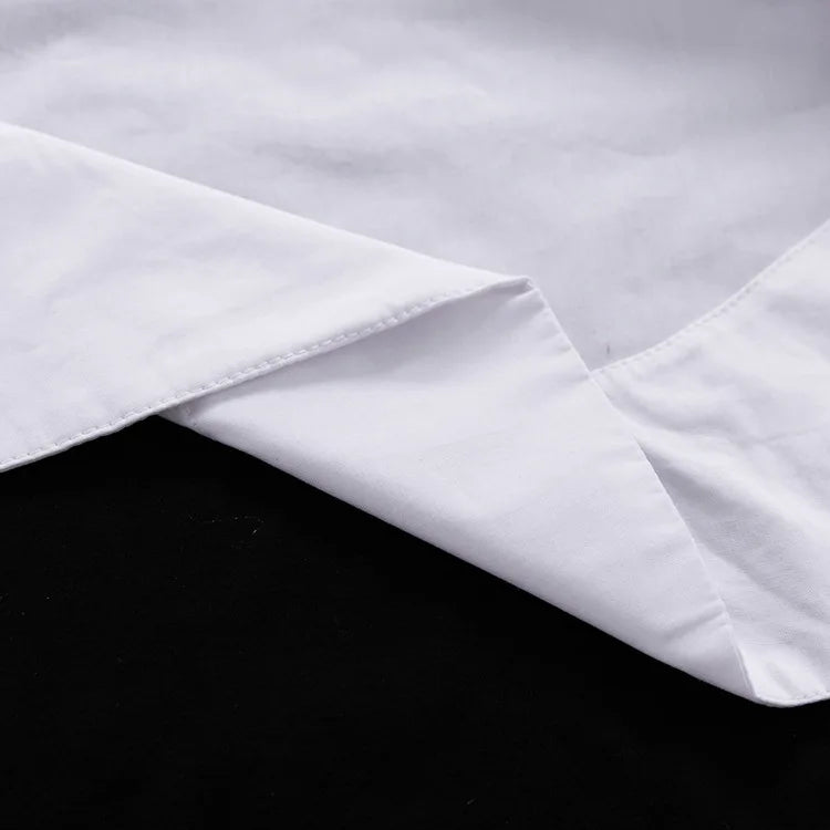 Zadily Autumn 2025 Women’s Oversized White Long Shirt – Minimalist Patchwork Button-Up Work Blouse