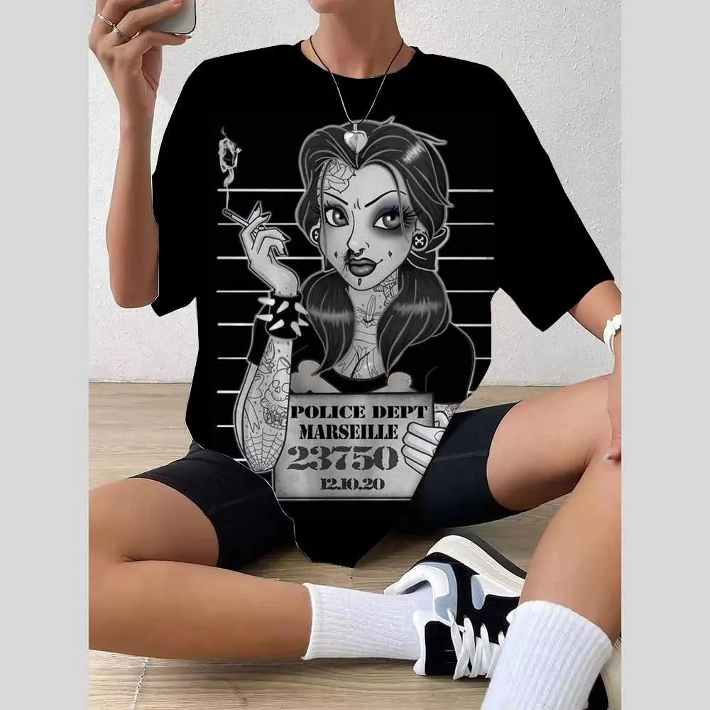 Women’s 2025 Trend Top – 3D Disney Princess Print T-Shirt / Blouse Fashionable Summer 👗✨