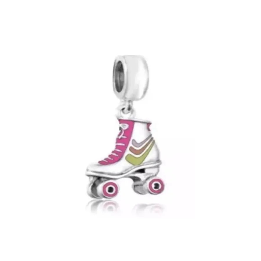 925 Sterling Silver Sports Charms – Football, Baseball, Tennis, Dumbbell Pendants Fit European Bracelets