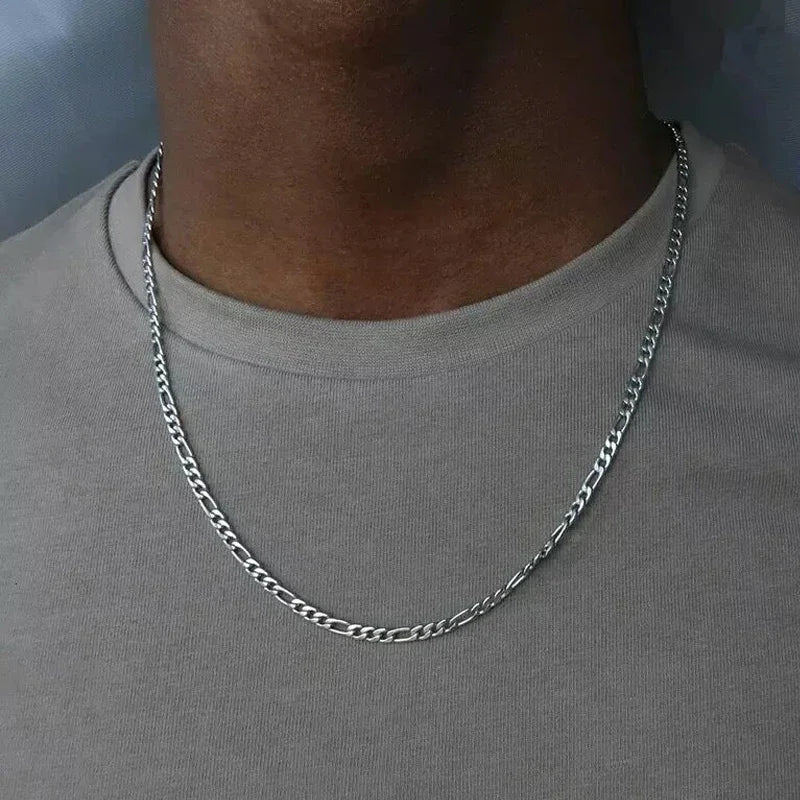 40-75cm 925 Sterling Silver 4mm Figaro Chain Necklace for Men & Women – Long Hip Hop Jewelry Gift