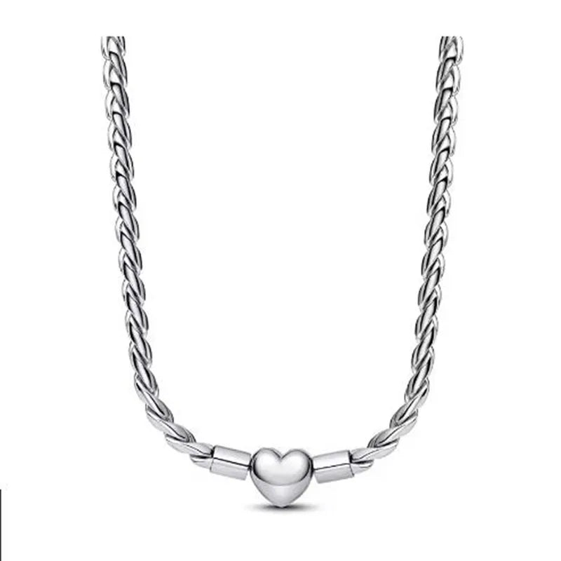 Popular 925 Sterling Silver Three-Color Heart & Ball Necklace | Women’s Exquisite Jewelry Gift