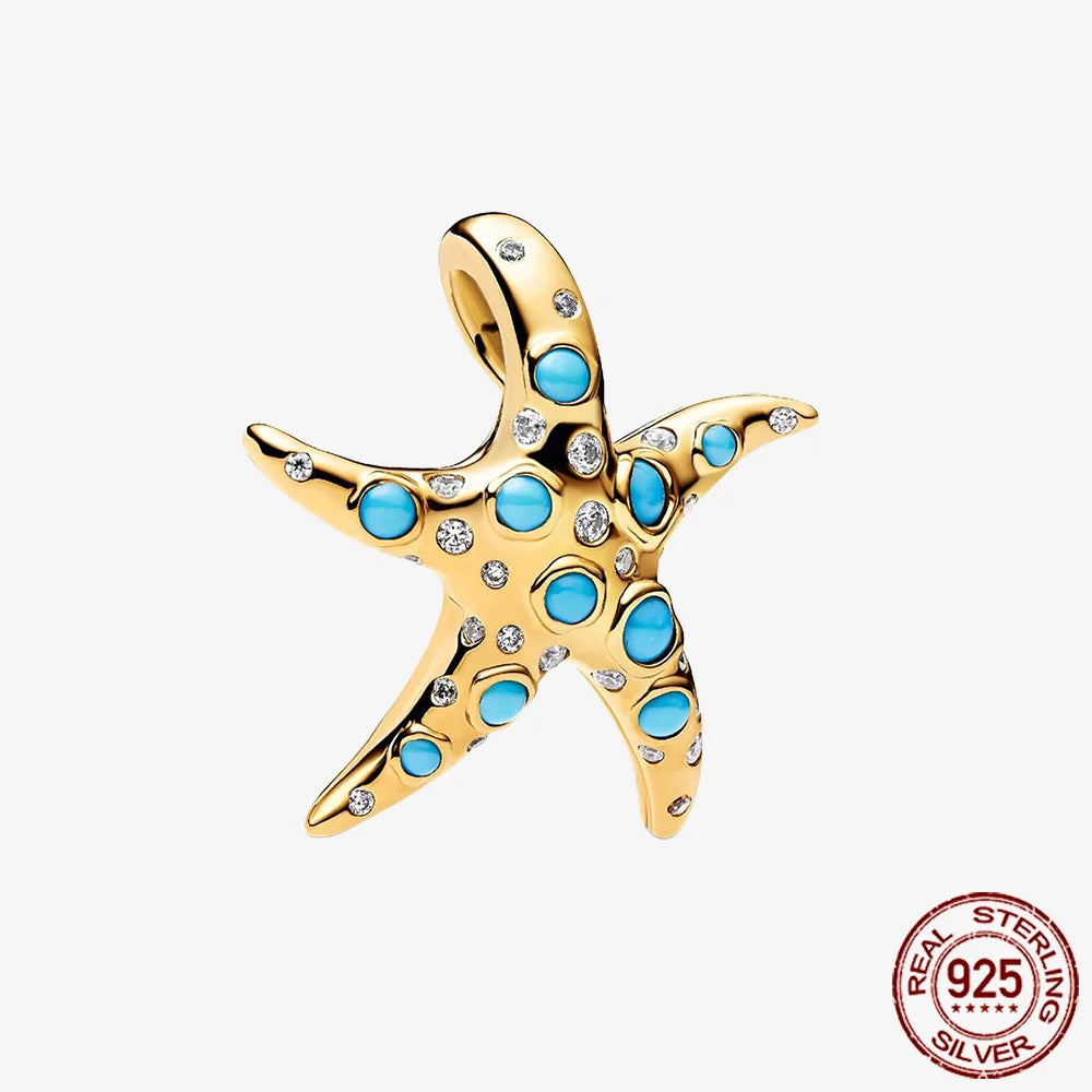 Sparkling Golden Series 925 Sterling Silver Pavé Clip Charm | Fit Original Pandora Bracelet – DIY Jewelry Christmas Gift