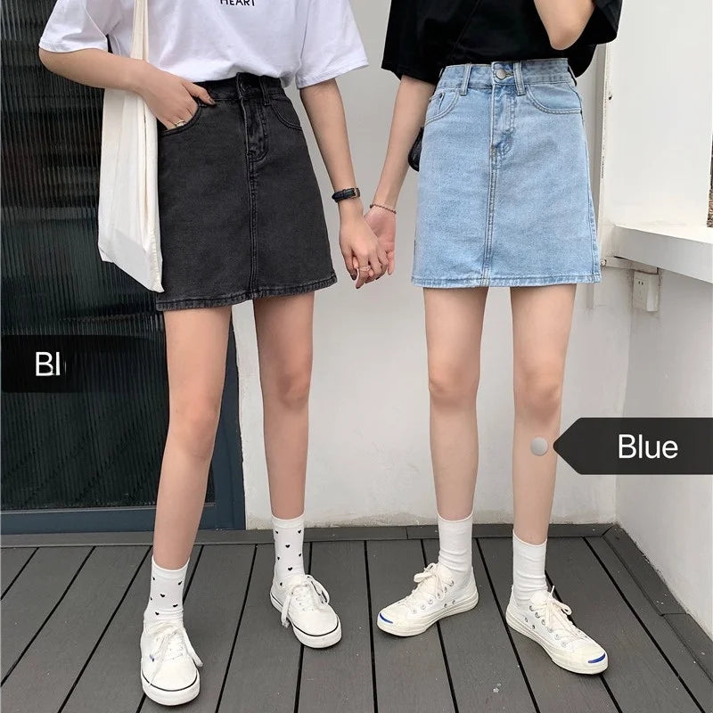 Women’s High Waist A-Line Denim Skirt | Slimming Bodycon Short Skirt Korean Style 2025