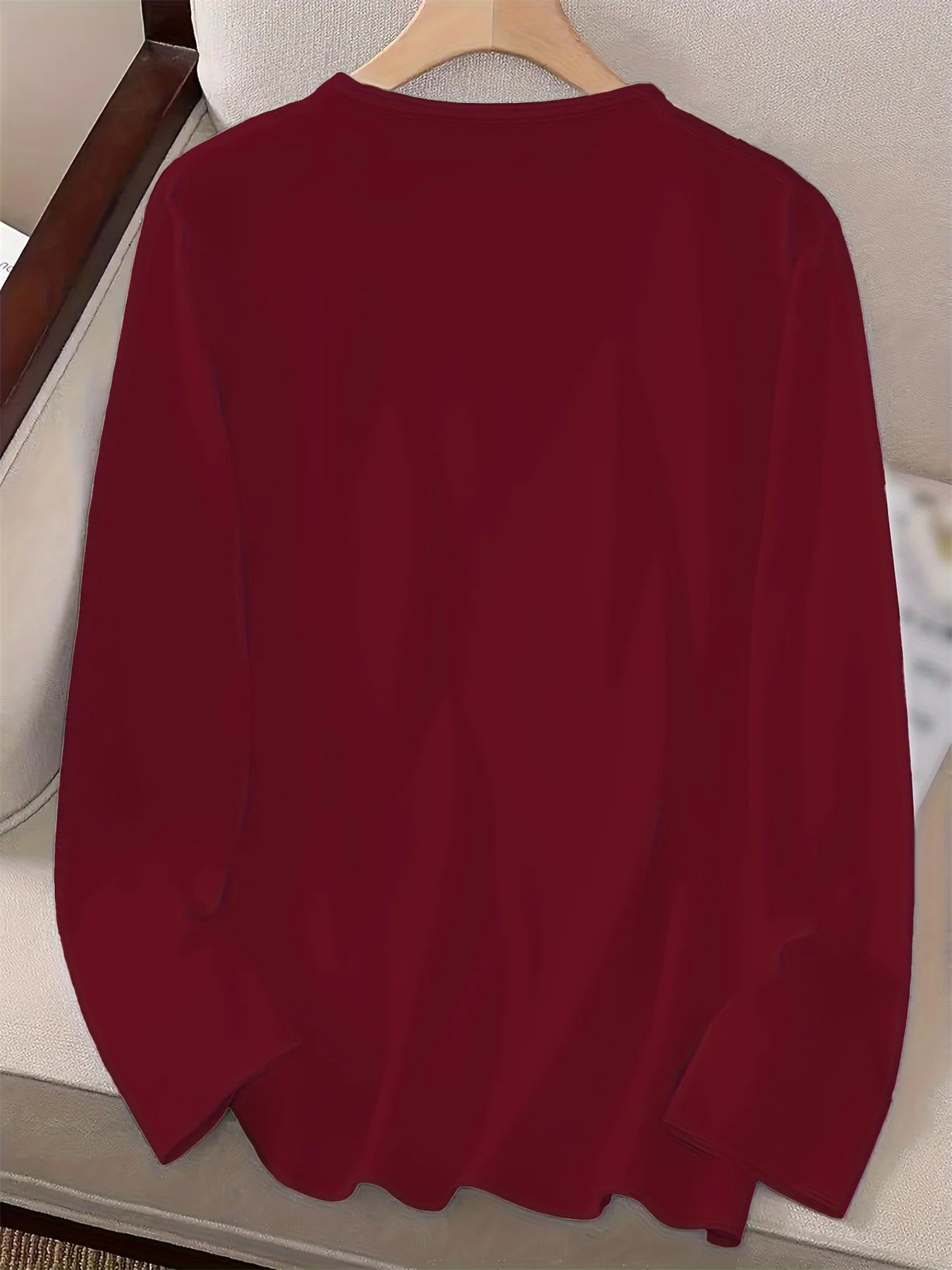 Women’s Cotton Long Sleeve T-Shirt | Loose Casual Love Printed Top | Spring & Autumn Round Neck Tee