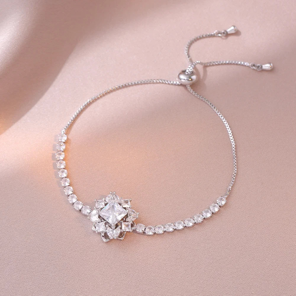 Multicolor Heart Charm Bracelet 💖 Titanium Steel Rhinestone Jewelry