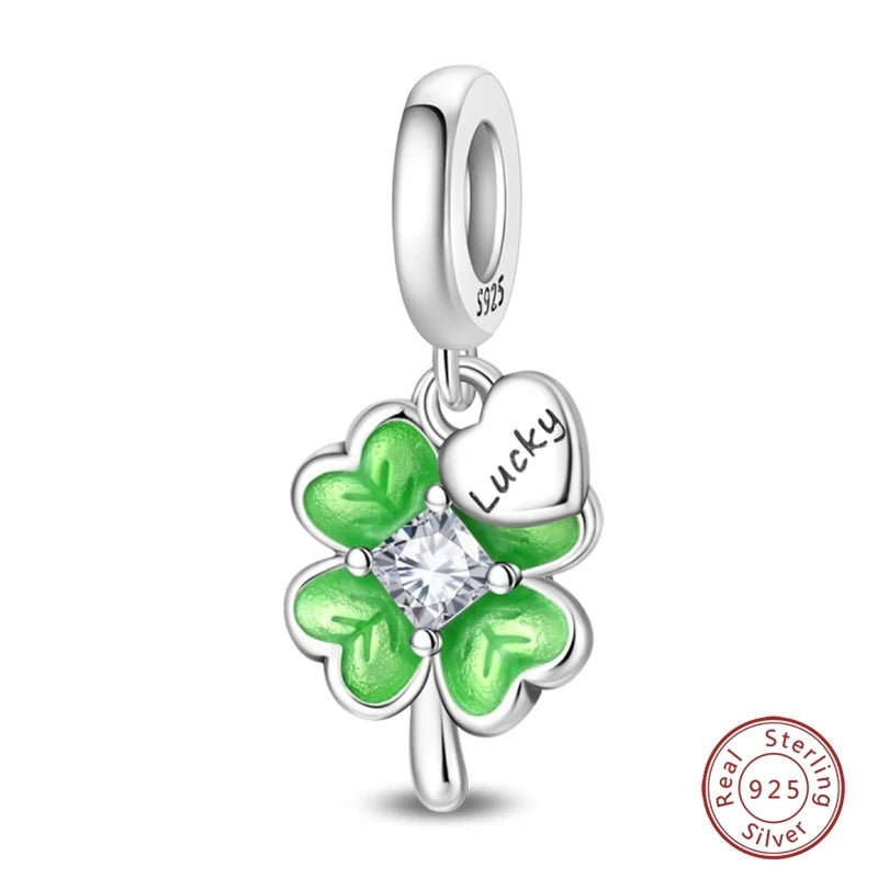 925 Sterling Silver Animal & Love Charms | Cat, Elephant, Bear, Swan & Easter Egg Beads Fit Original 3mm Bracelets DIY Jewelry