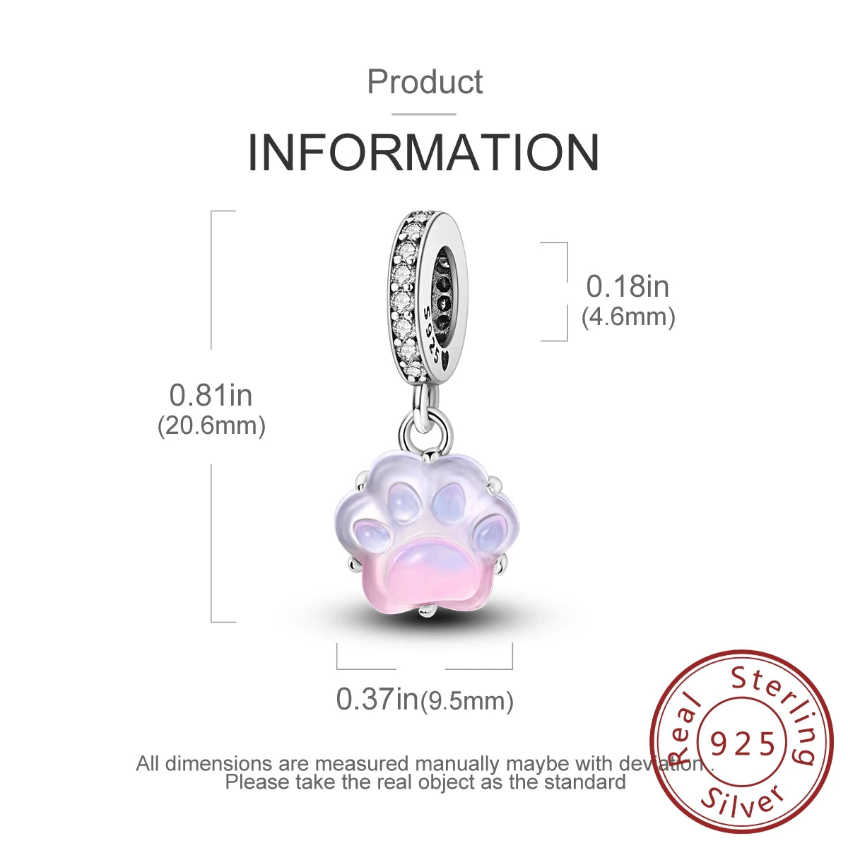 925 Sterling Silver Pink Zircon Heart Cross Charm | Fits Pandora Original Bracelet | Women’s Pendant DIY Jewelry Gift