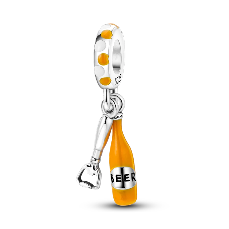 925 Sterling Silver Love Football Cup Charm Beads – Sport, Beer & Travel Pendants Fit Original Pandora Bracelet & Necklace