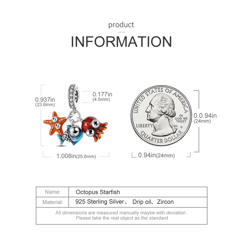 925 Sterling Silver Summer Ocean Collection Charms | Dangle Beads for Women Lover DIY Fine Jewelry Gift