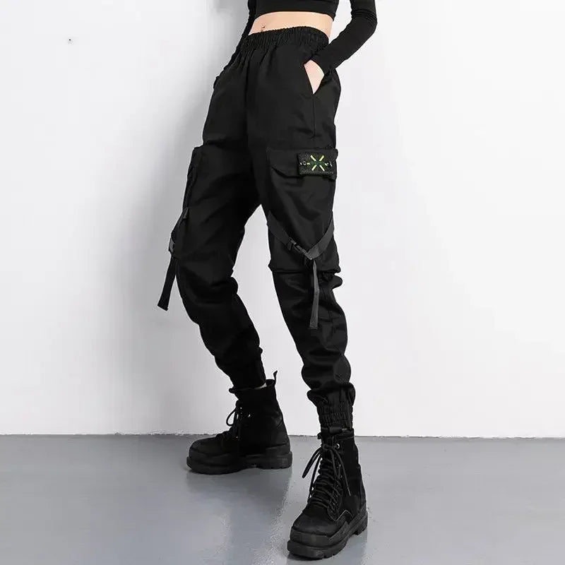 2024 Women’s Black Work Pants | Slimming Elastic Ankle-Length Sports Pants | Spring & Autumn Trendy Pants