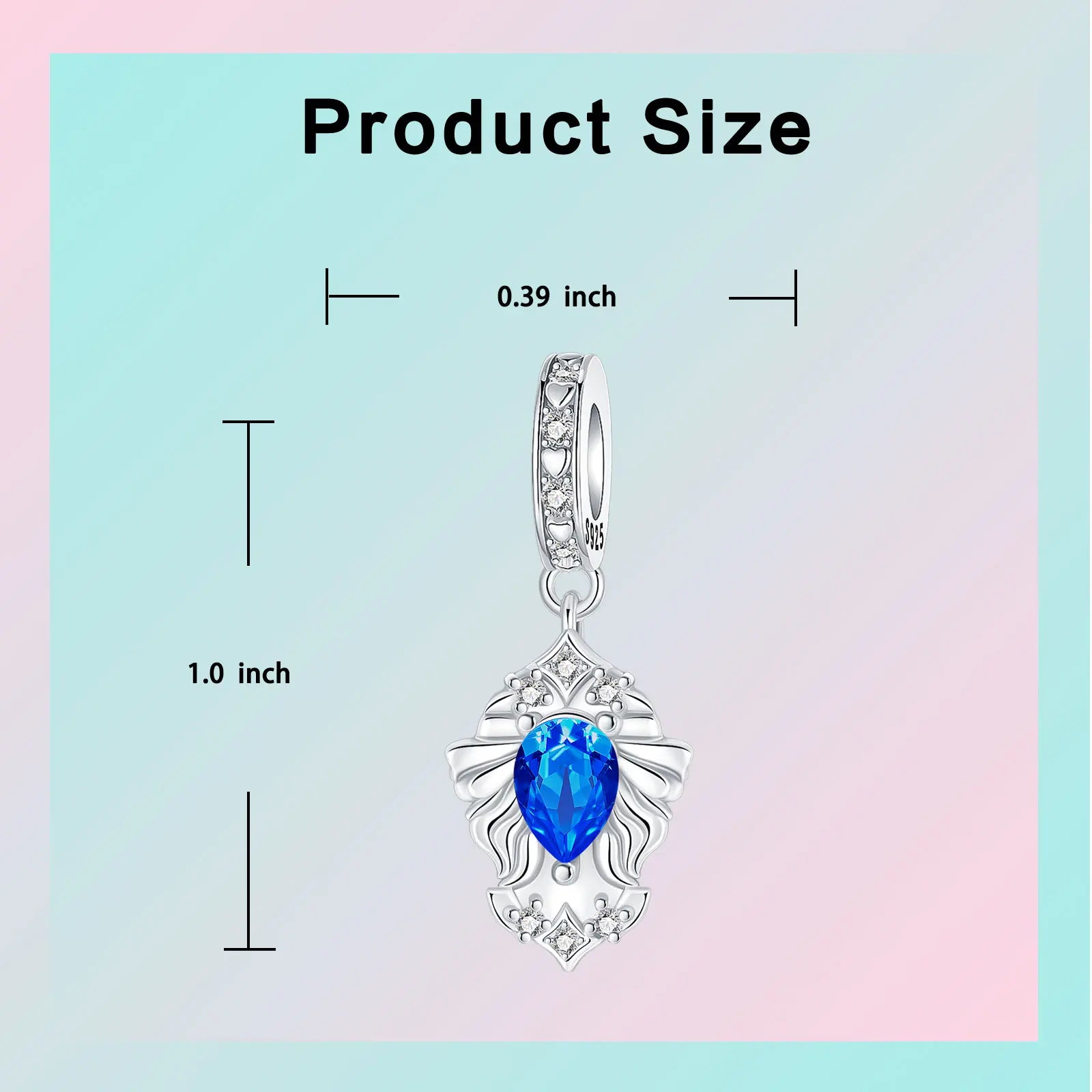 925 Sterling Silver Birthstone Love Pendant Charm | January–December Zircon Bead for Bracelet & Necklace DIY Jewelry Gift