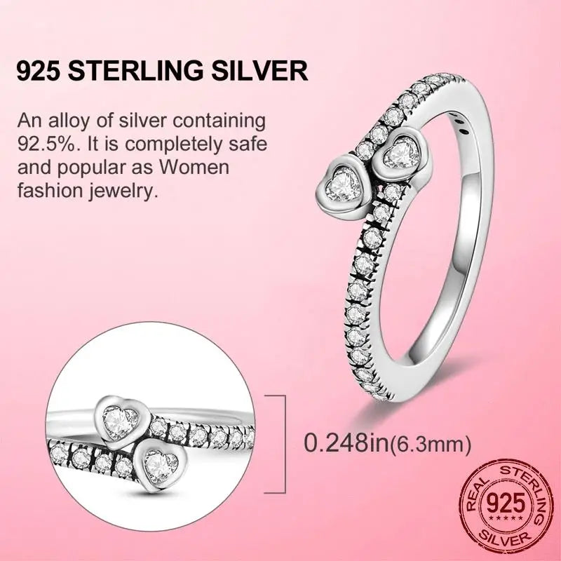 925 Sterling Silver Cocktail Ring Set for Women | CZ Zircon Pave Bridal Wedding & Engagement Jewelry