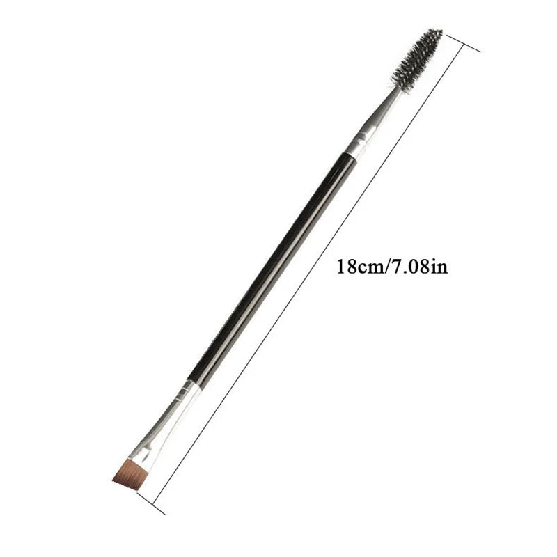 1pcs Eye Makeup Tool Dual Head Design Eyelash Brush Angled Eyebrow Brush Eyebrow Contour Brush Professional Beauty Tools