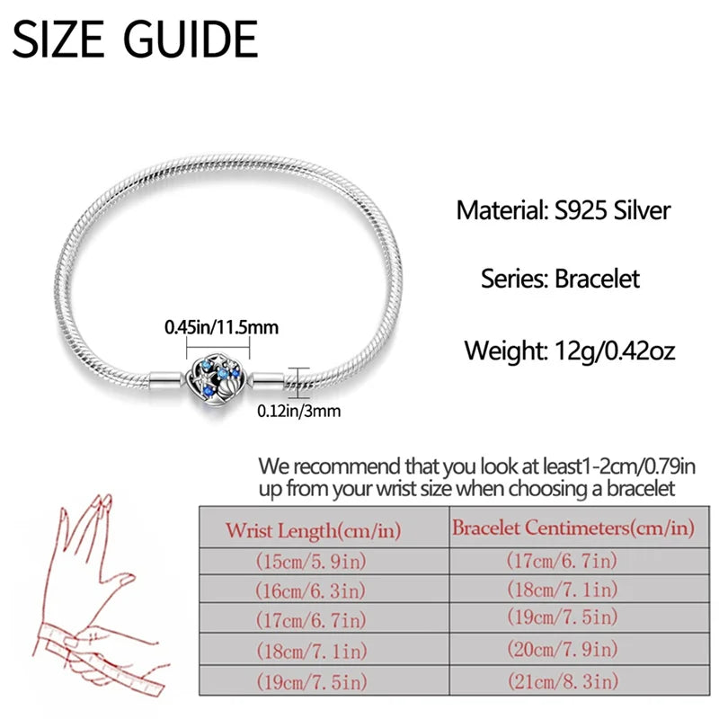 S925 Sterling Silver Snake Bone Chain Bracelet | Pandora Fit DIY Jewelry