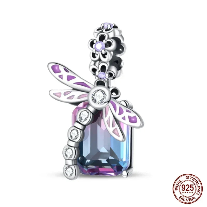 925 Sterling Silver Classic Purple Retro Heart Charm | Lotus Angel Beads for Bracelet & Necklace DIY Jewelry