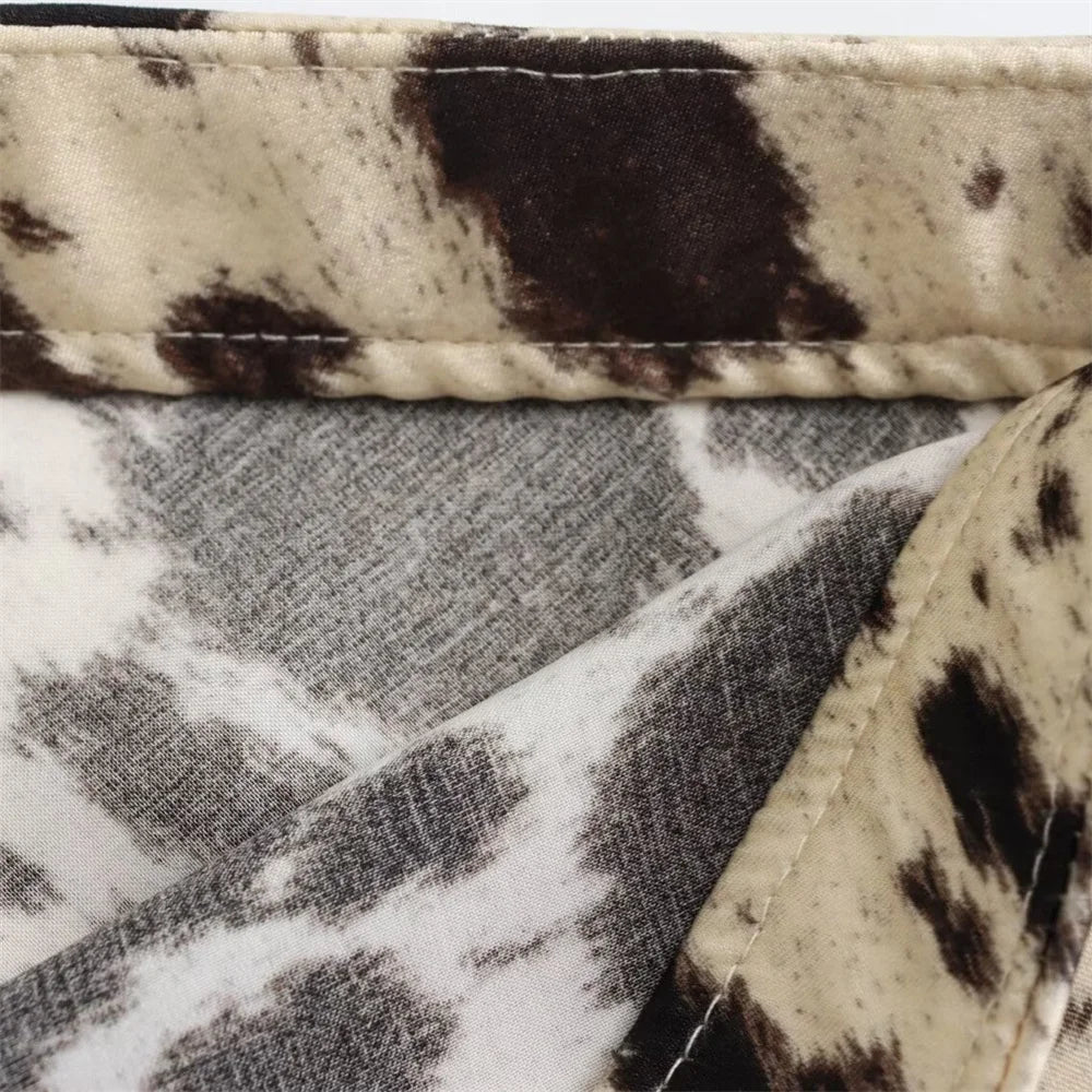 2024 Spring Summer Women’s High Waist Animal Print Silk Satin Midi Skirt | Fashion Niche Skirt