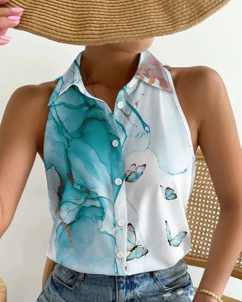 Women Elegant Chiffon Blouse 🌿 Spring Summer Casual V-Neck Loose Top ✨