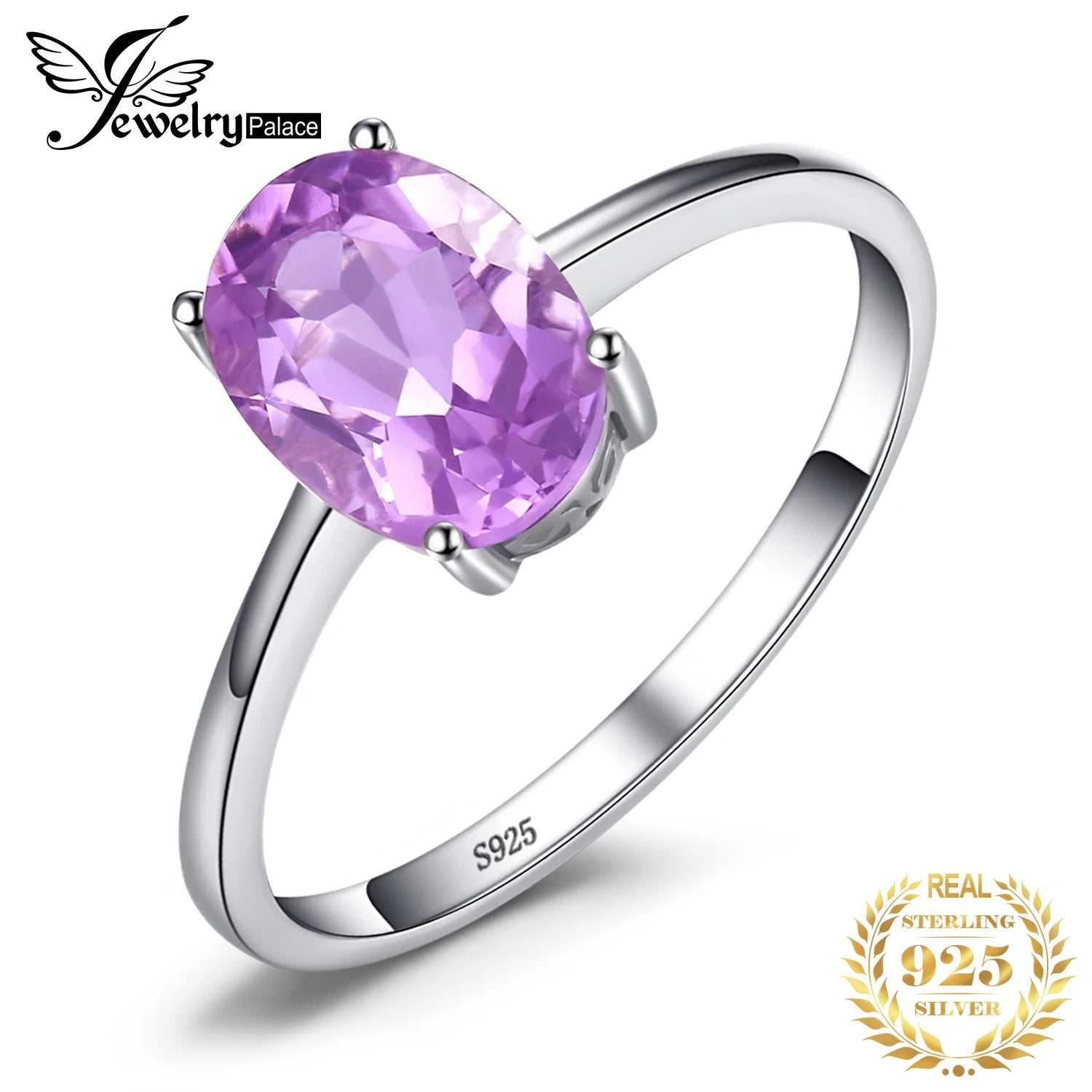JewelryPalace 925 Sterling Silver Oval Gemstone Ring for Women | Rose & Yellow Gold Plated Amethyst Citrine Garnet Topaz Peridot Ring