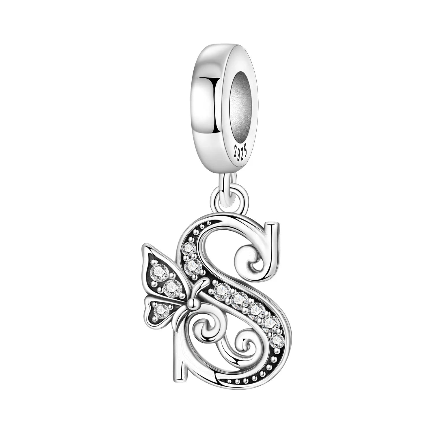 Original S925 Sterling Silver Butterfly & A-Z Letter Beads – DIY Bracelet & Necklace Jewelry