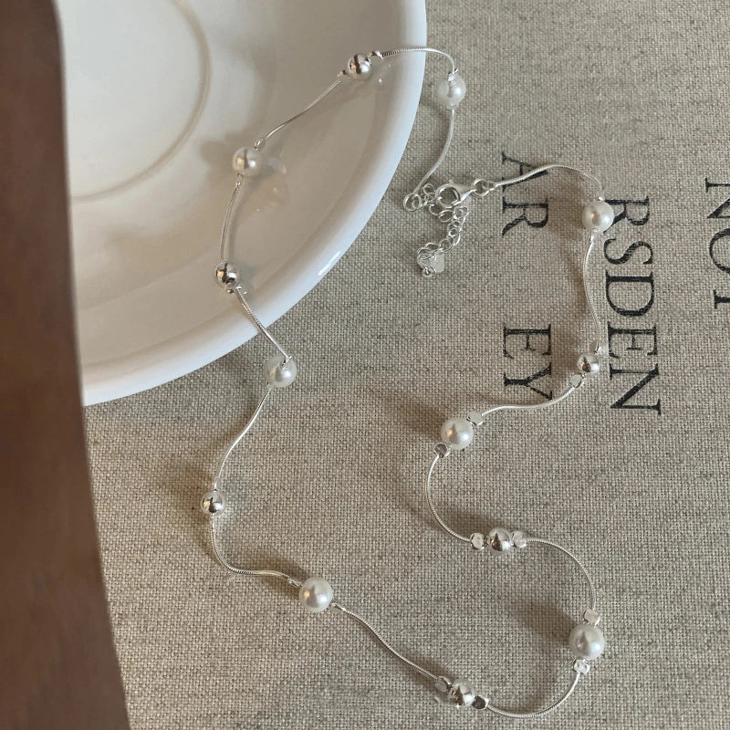 Trendy 925 Sterling Silver Pearl Pendant Necklace – Simple Elegant Jewelry for Women