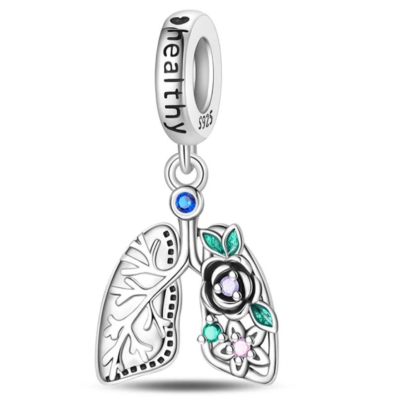 Original 925 Sterling Silver Luminous Lantern & Magic Cat Charm Bead | Glowing Angel Jungle Pendant for Bracelet Jewelry
