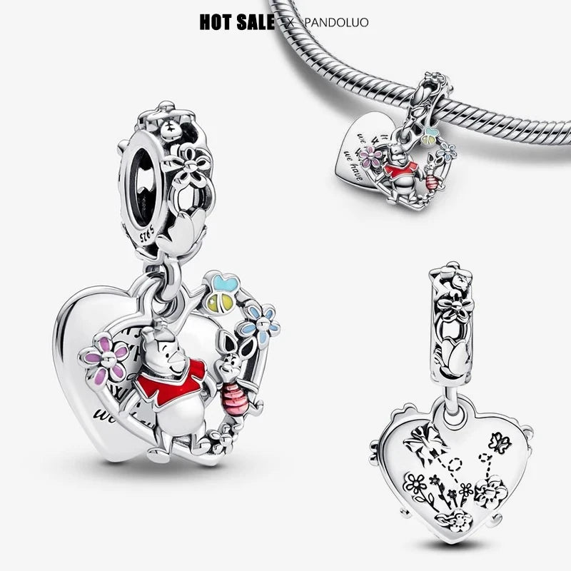 New Halloween Disney Cheshire Cat & Stitch Charm Beads – Fit Original Pandora Bracelet & Necklace, Women’s Holiday Jewelry Gift