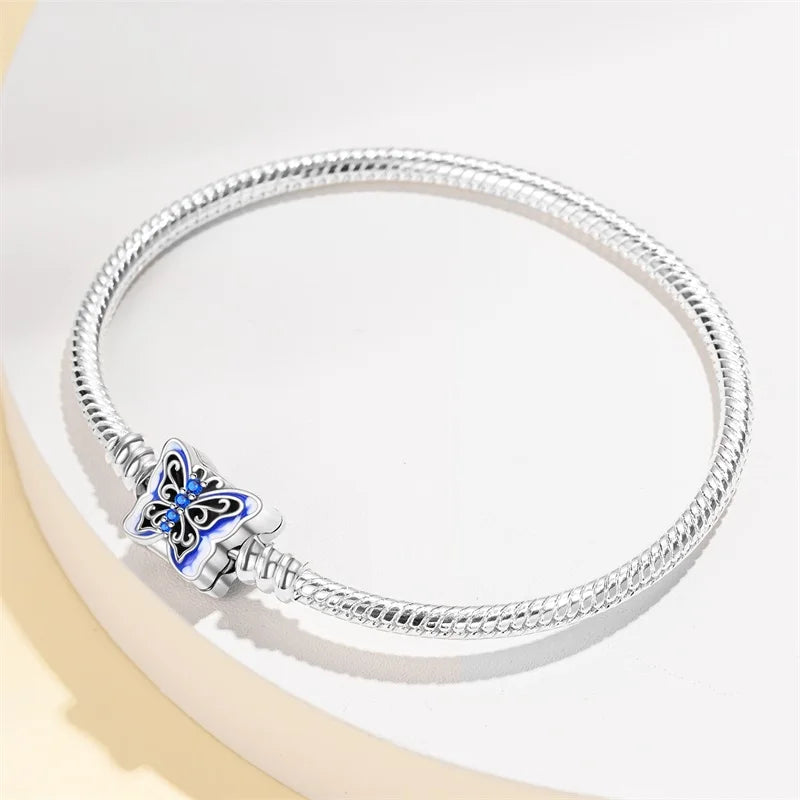 925 Sterling Silver Rainbow Leather Braided Bracelet | Eternal Love Stars & Moon Charm – DIY Women’s Beaded Jewelry Gift