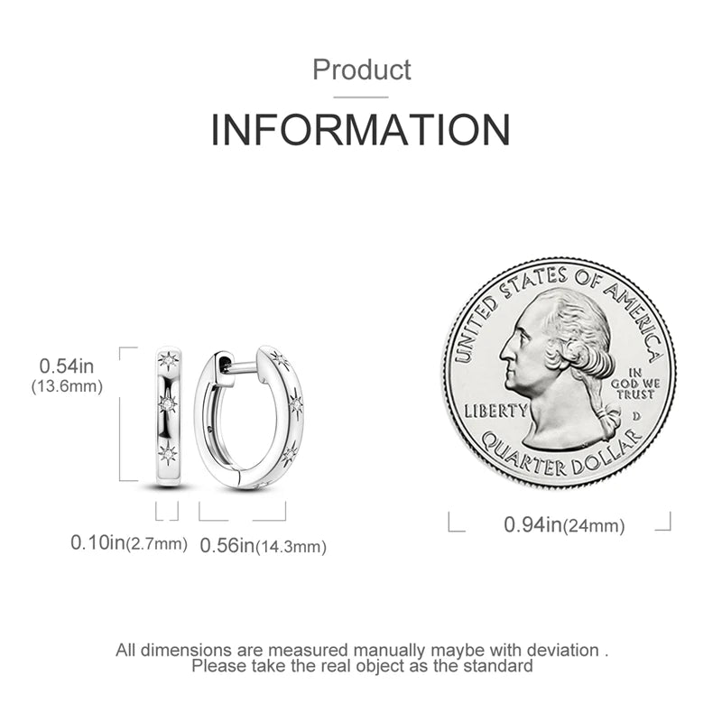 925 Sterling Silver Creative Hoop Earrings | Dangler Charms with Pave CZ for Women