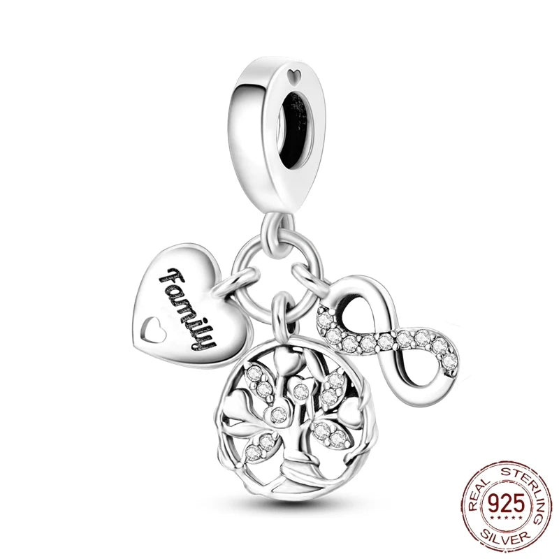 925 Sterling Silver Tree of Life Dangle Charm | Eternal Symbol Bead Fits Pandora Bracelet & Necklace – DIY Jewelry