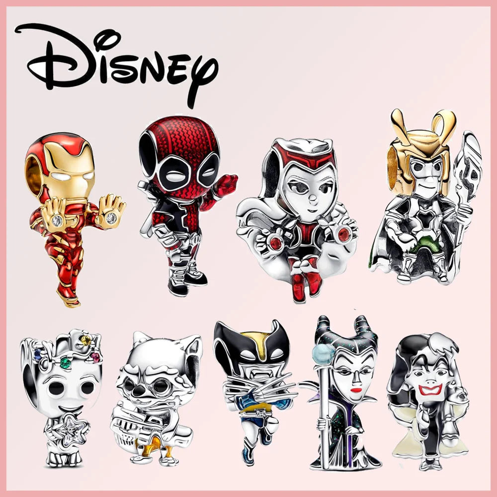 Disney Deadpool Stitch Minnie Winnie 925 Sterling Silver Dangle Charms – Fit Original Bracelet