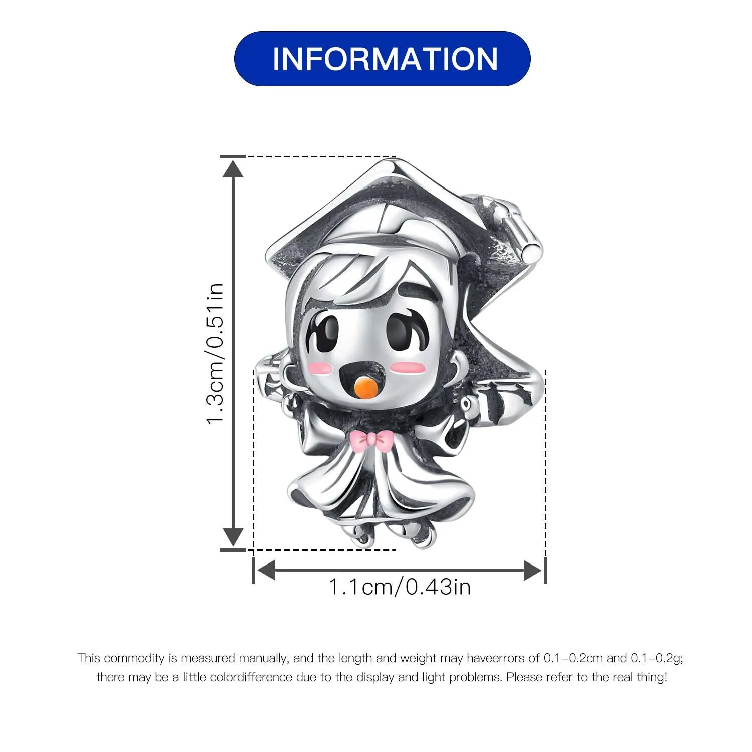 Orstarry 925 Sterling Silver Cartoon Nurse Charm Bead | Cute DIY Bracelet Jewelry Gift for Women