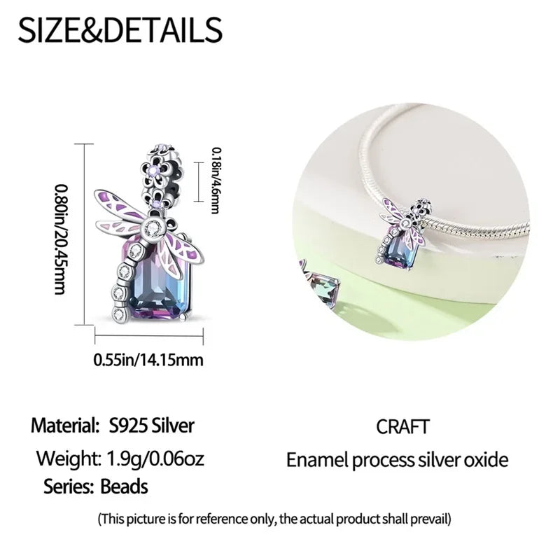 925 Sterling Silver Classic Purple Retro Heart Charm | Lotus Angel Beads for Bracelet & Necklace DIY Jewelry