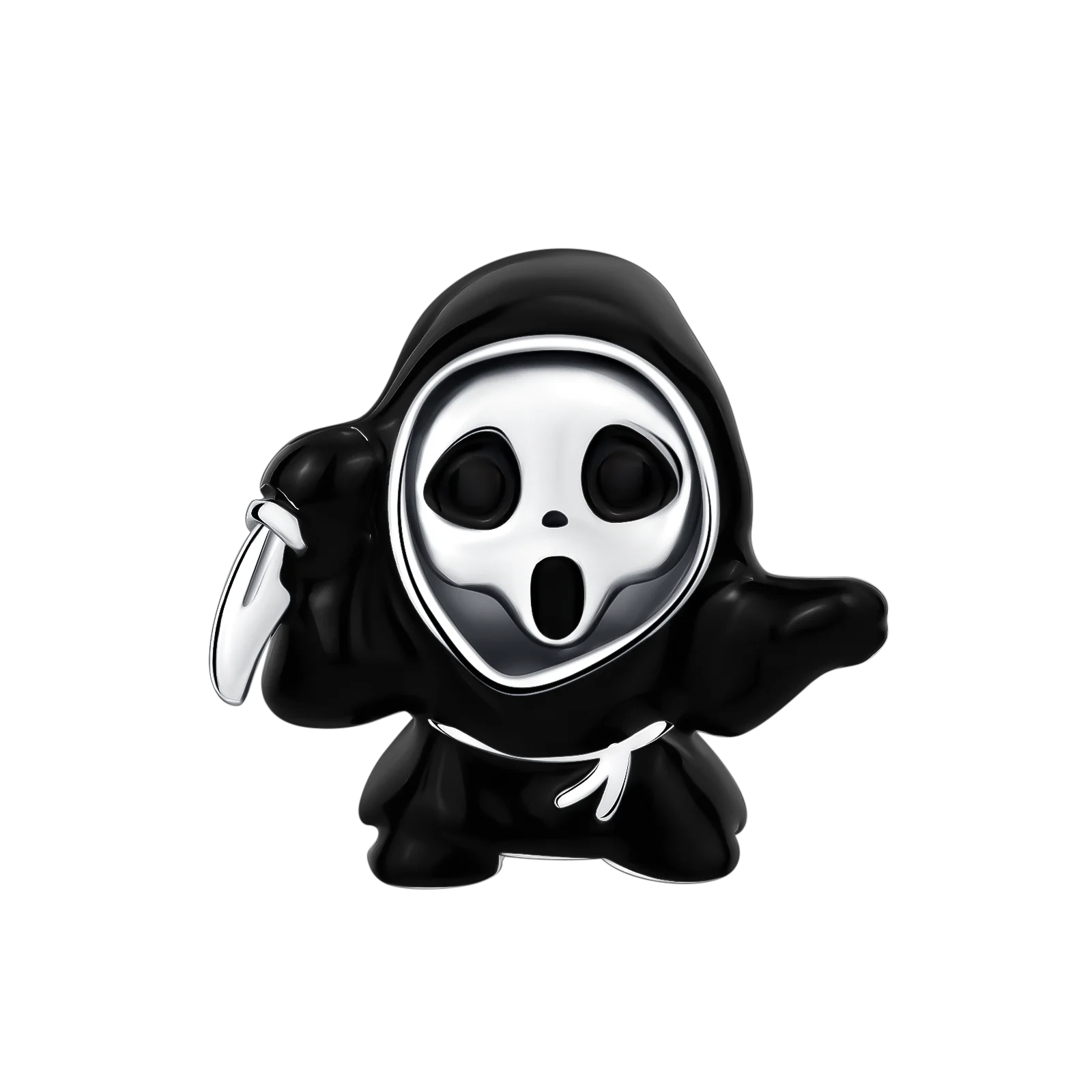 Original 925 Sterling Silver Horror Charms – Nun, Grim Reaper & Poison Apple Pendants for DIY Bracelet