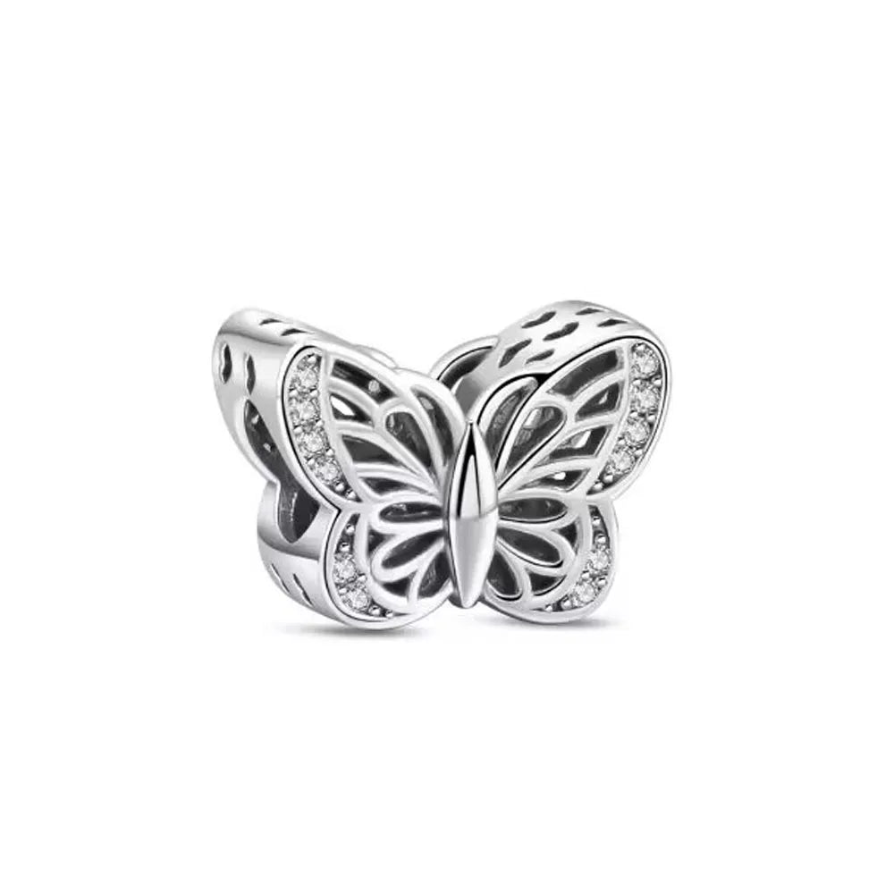 Hot New S925 Sterling Silver Butterfly Clover Shoes Charm Bead | Original Bracelet DIY Dangle Jewelry Gift for Women